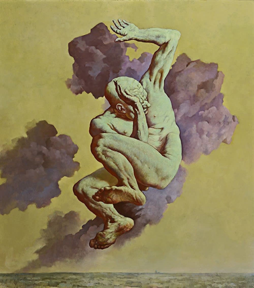 Sasha Okun, A Man Fending Off a Bee, 2018