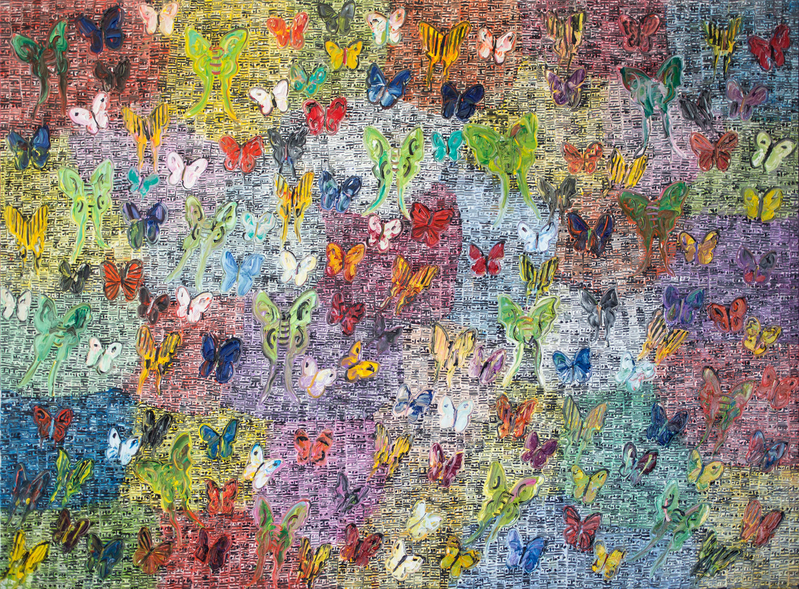 Hunt Slonem, Banded Purple, 2016