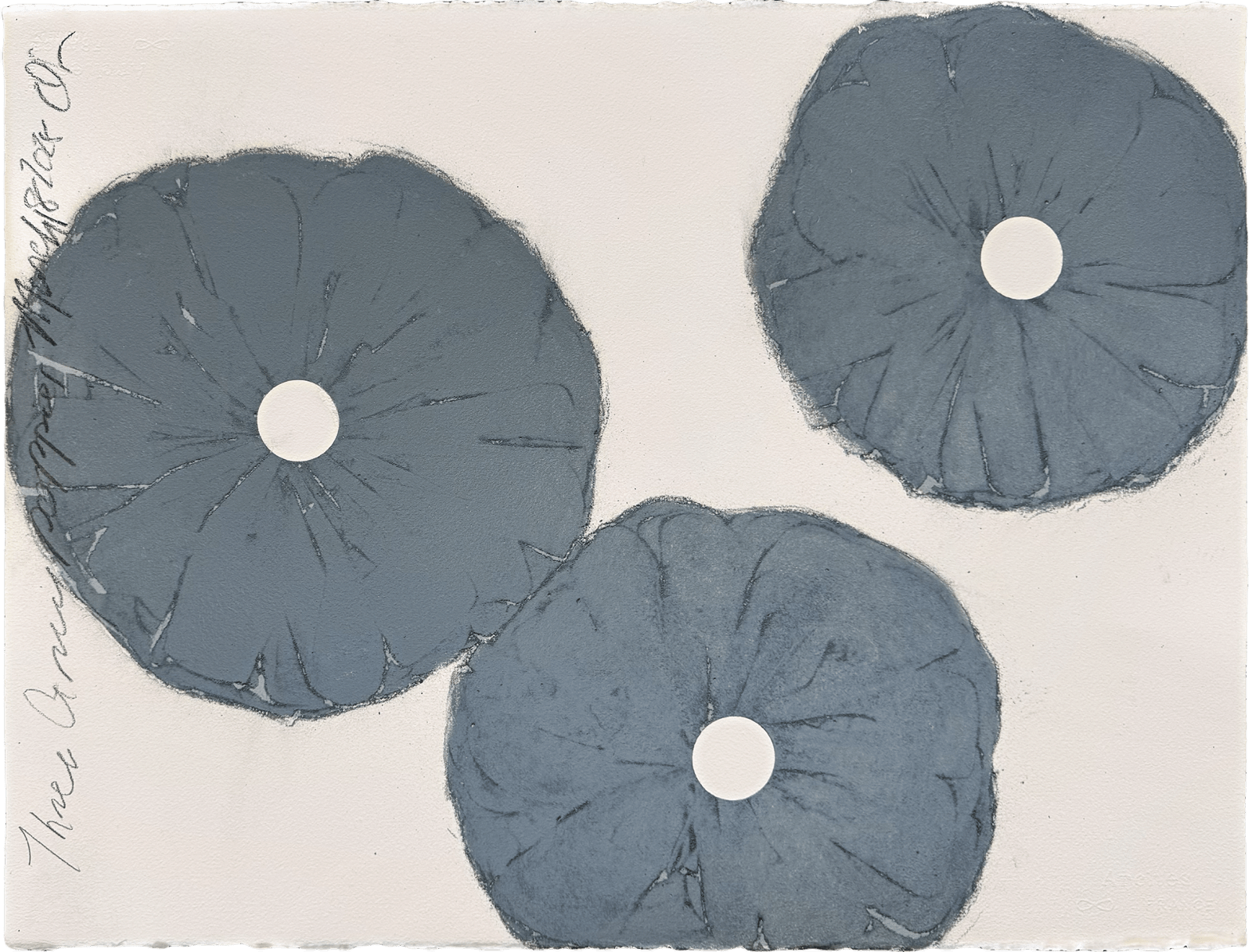 Donald Sultan, Three Gray Poppies March 18 2025, 2025