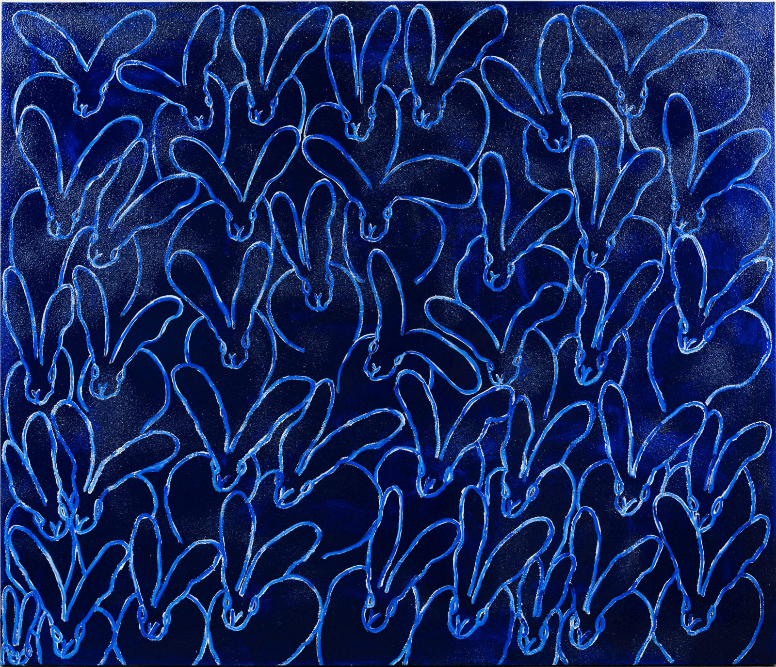 Hunt Slonem, Night Watch Blue, 2023