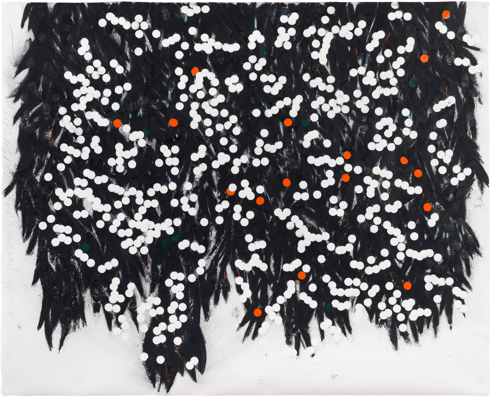 Donald Sultan, Mimosa With Green and Orange April 24 2018, 2018