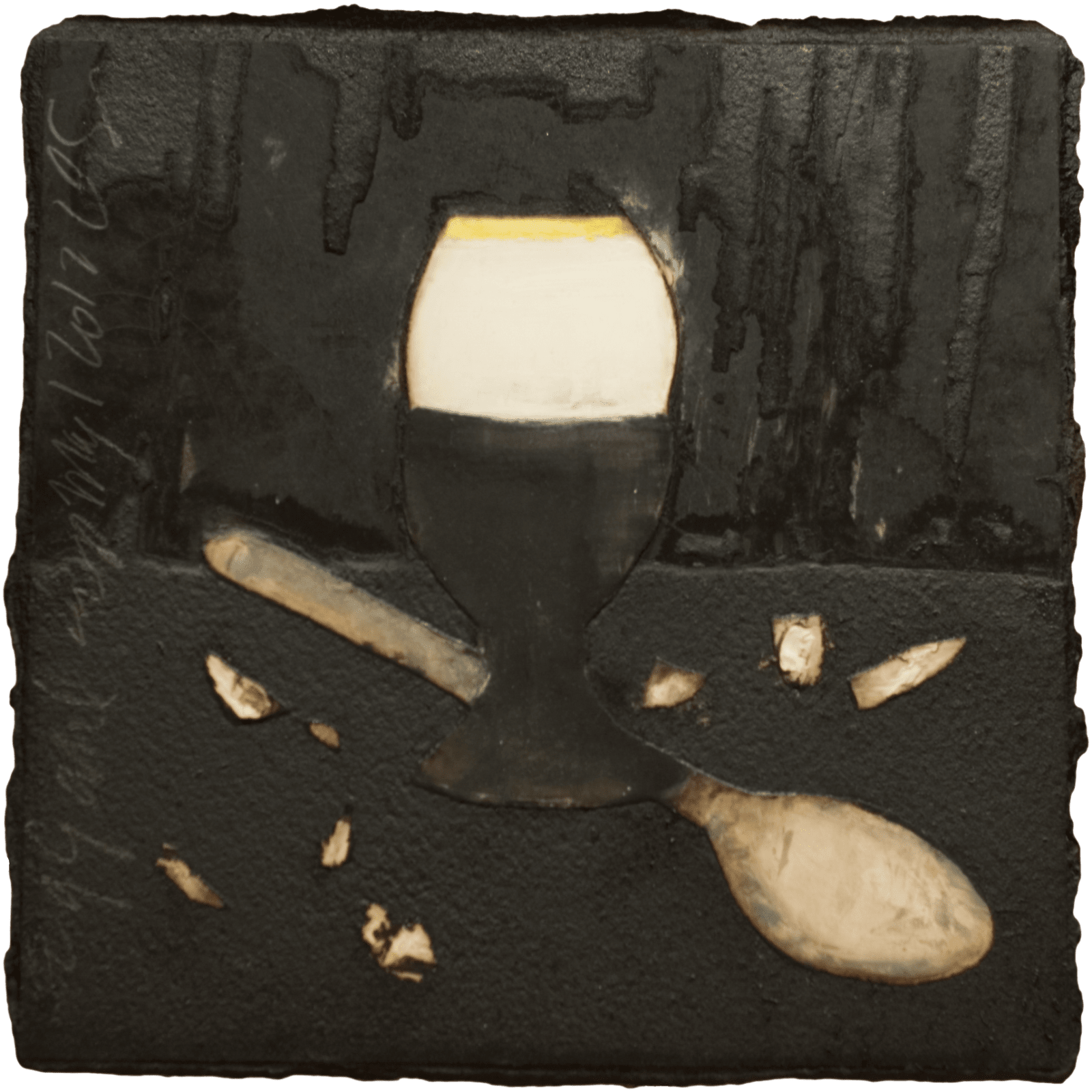 Donald Sultan, Egg and Cup May 12 2012, 2012