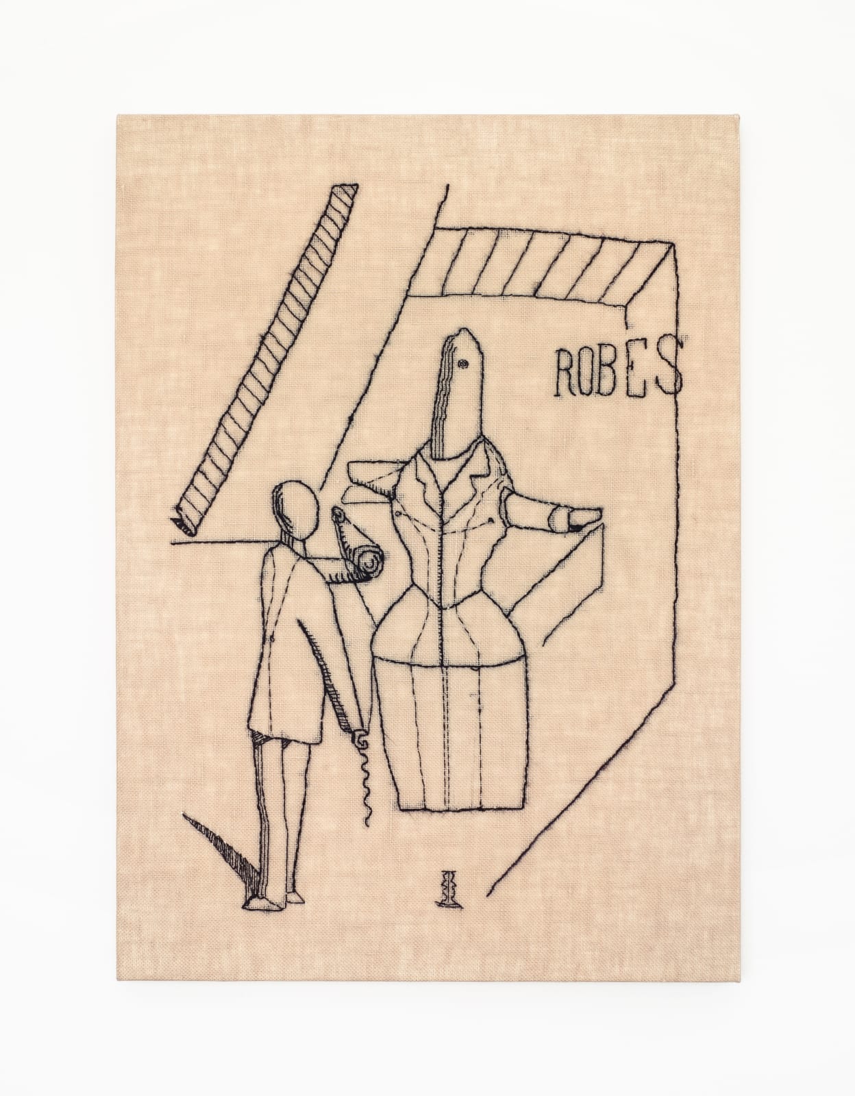 Elaine Reichek, Max Ernst, "Let There Be Fashion...", 2024