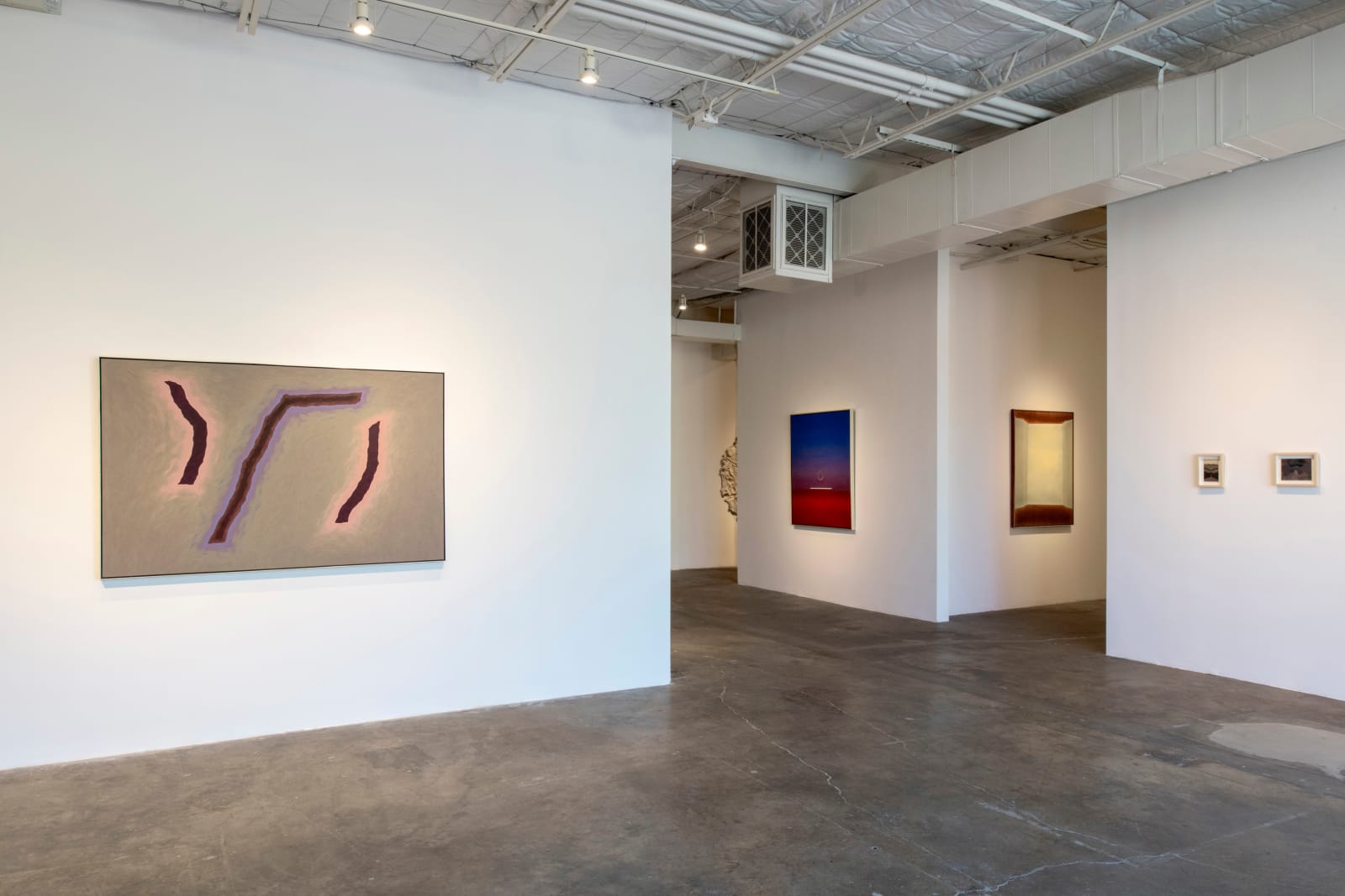 Leila McConnell, Untitled (red, blue with bar below circle), 1976