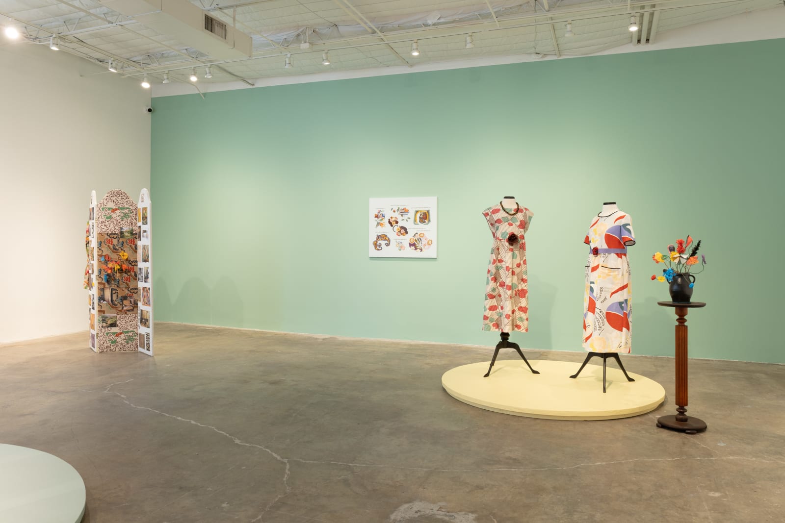 Elaine Reichek, Dress in Duncan Grant's "Queen Mary" Fabric, 2024