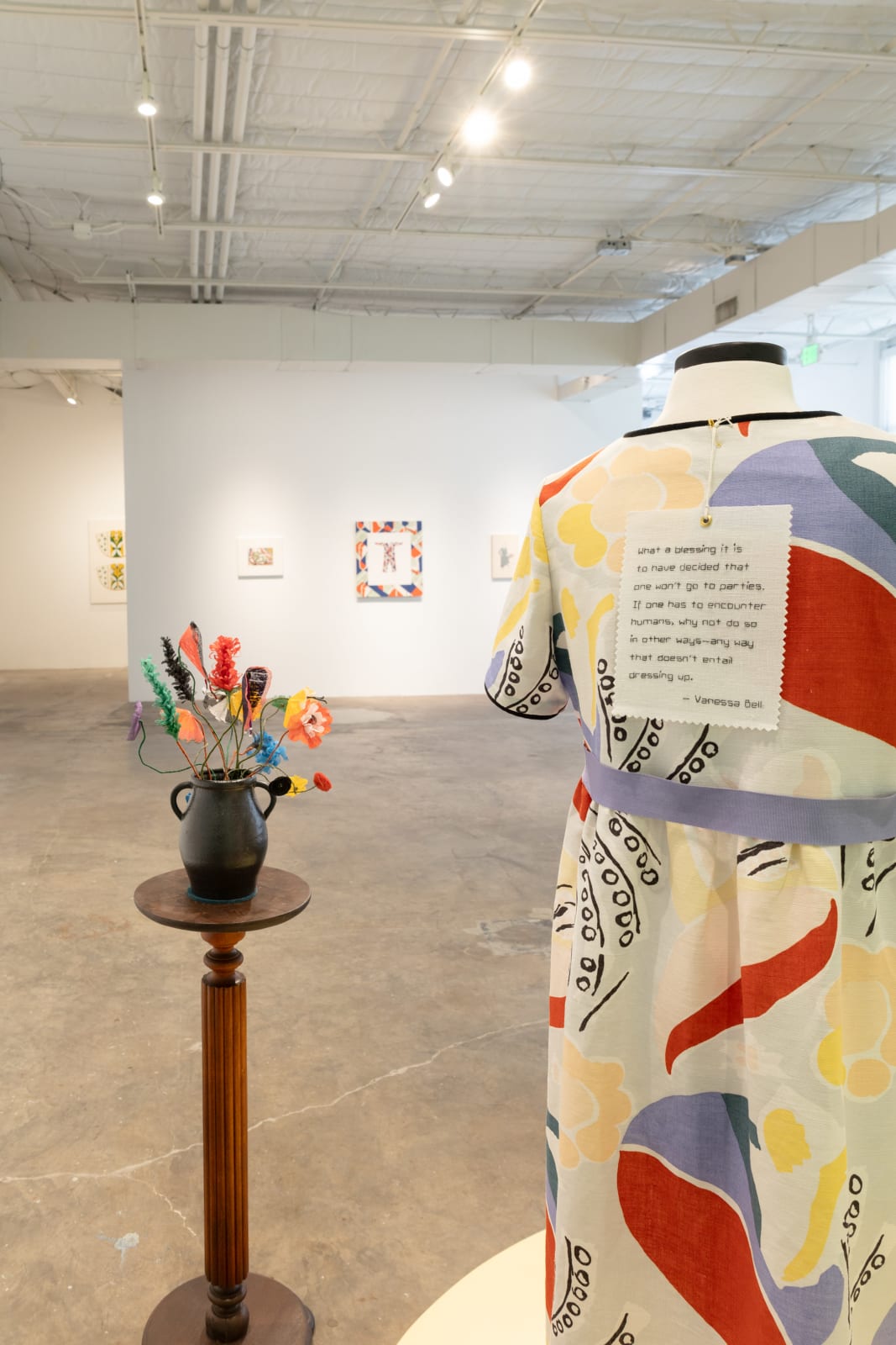 Elaine Reichek, Dress in Duncan Grant's "Queen Mary" Fabric, 2024