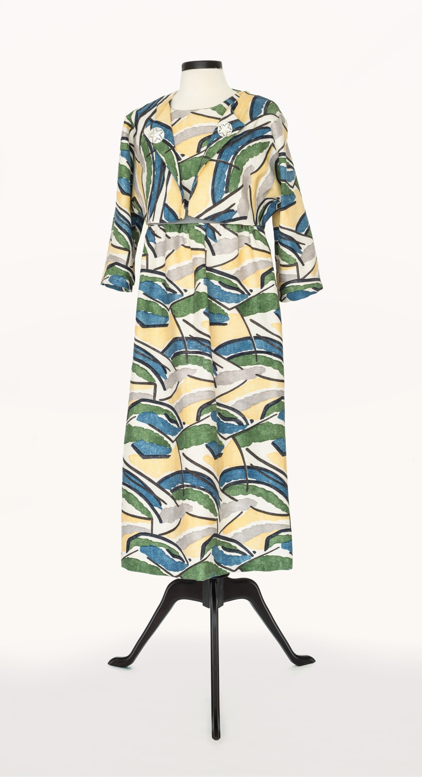 Elaine Reichek, Dress in Omega Workshop's "Pamela" Fabric, 2024