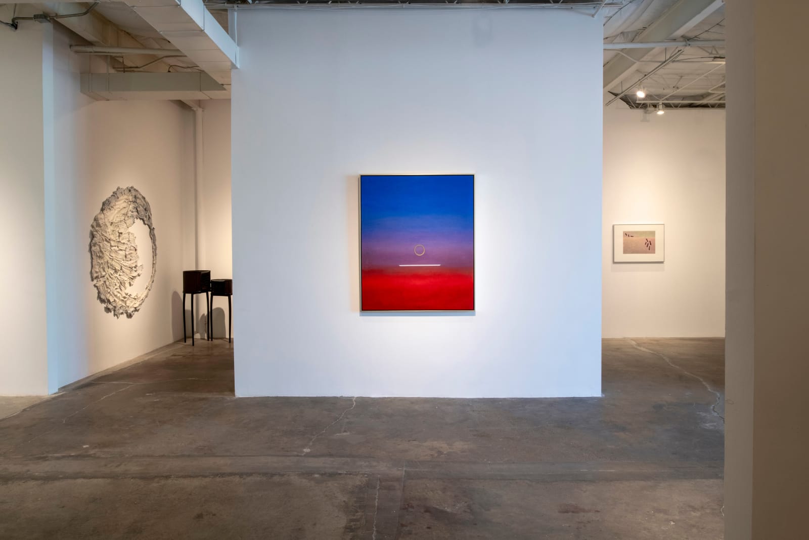 Leila McConnell, Untitled (red, blue with bar below circle), 1976