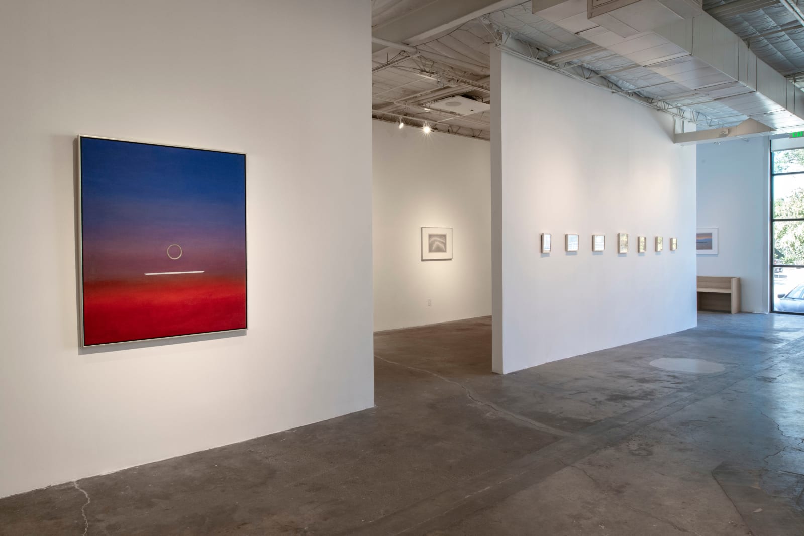 Leila McConnell, Untitled (red, blue with bar below circle), 1976