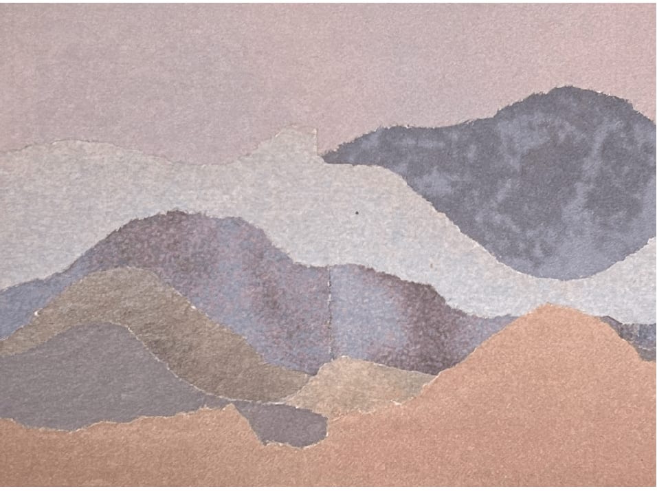 Leila McConnell, Untitled Collage (purple hill landscape), c. 1980s