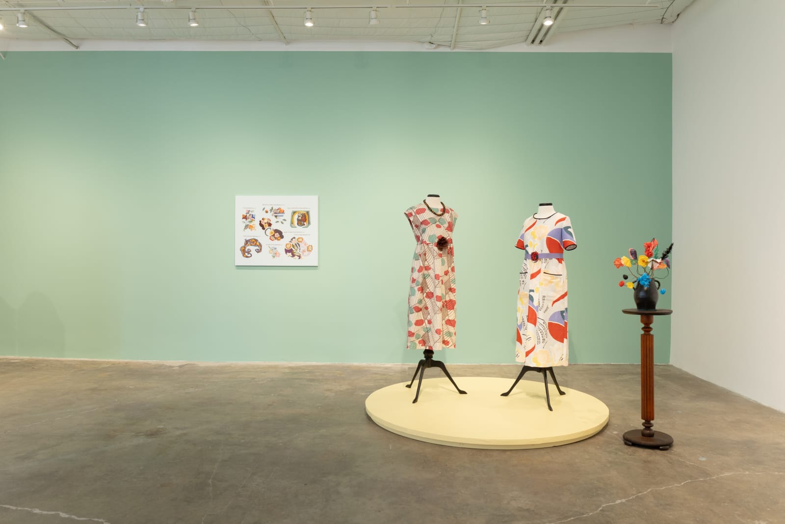 Elaine Reichek, Dress in Duncan Grant's "Queen Mary" Fabric, 2024