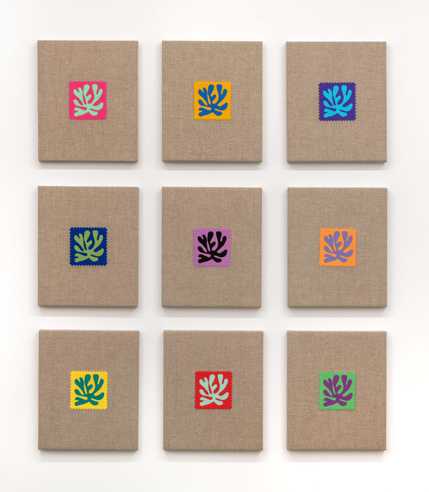Elaine Reichek, Swatches, Matisse Leaves 1-9 , 2006