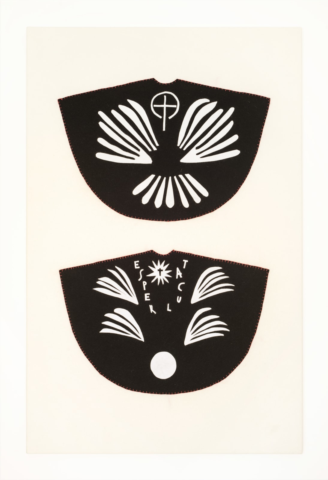 Elaine Reichek, Matisse's Black Chasuble (Felt, Front and Back), 2024