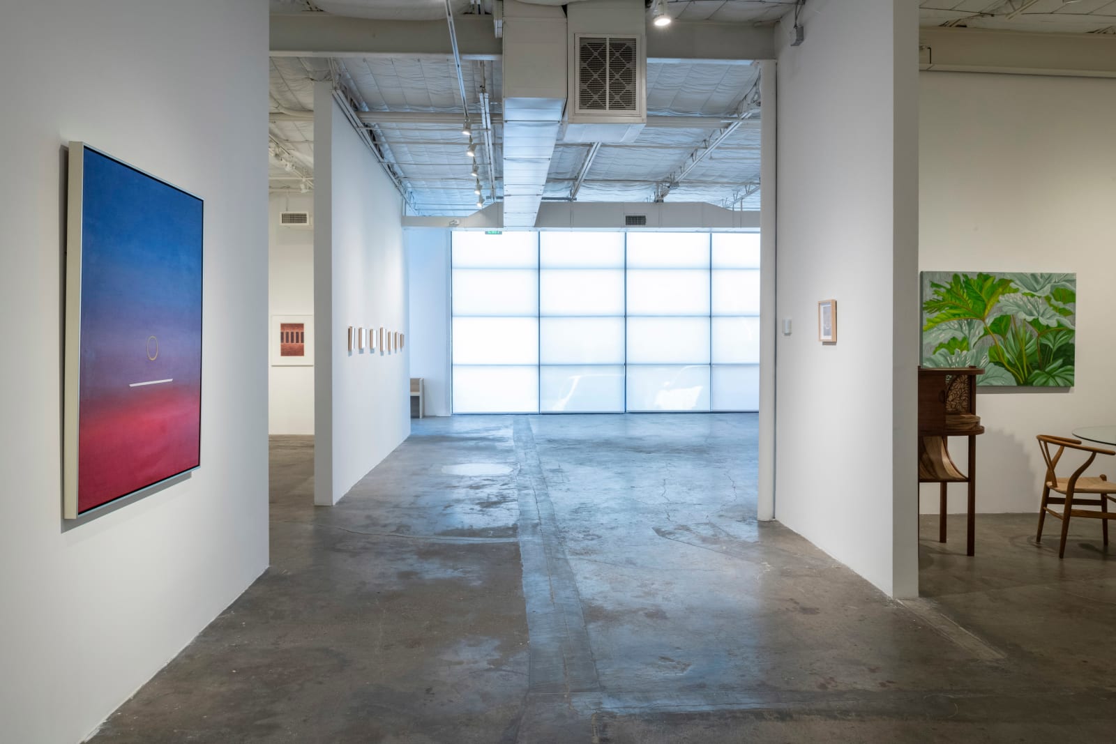 Leila McConnell, Untitled (red, blue with bar below circle), 1976