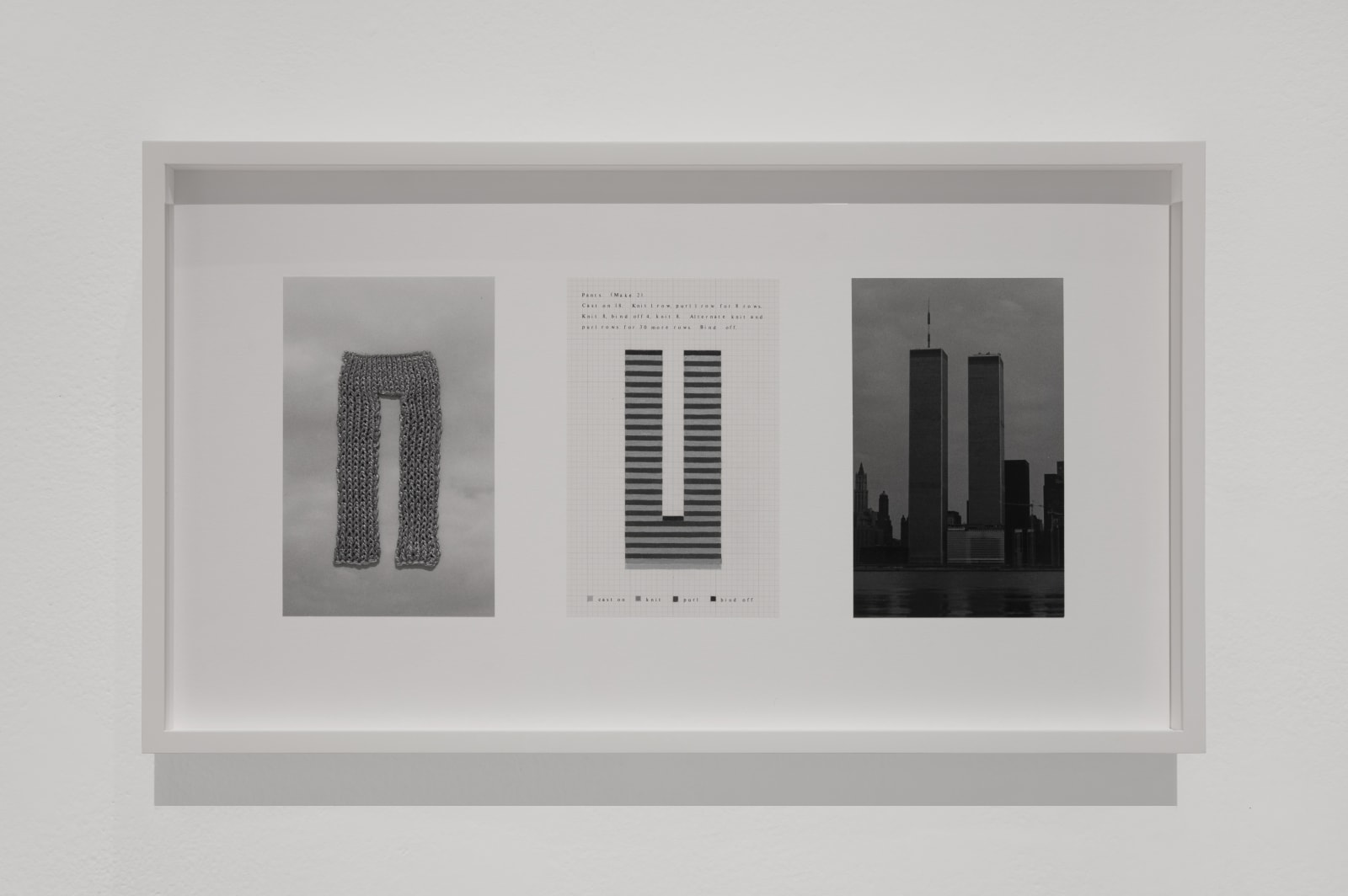 Elaine Reichek, World Trade Center (Grey), 1981
