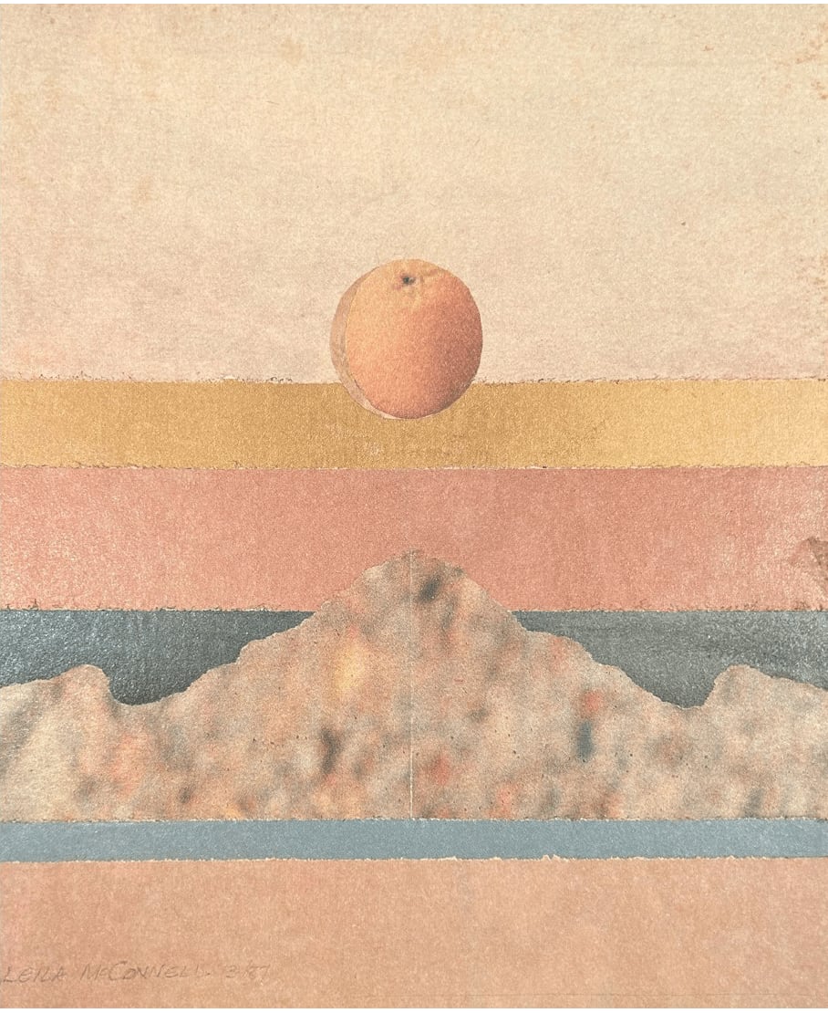Leila McConnell, Collage #147 (orange in pastel landscape), 1987