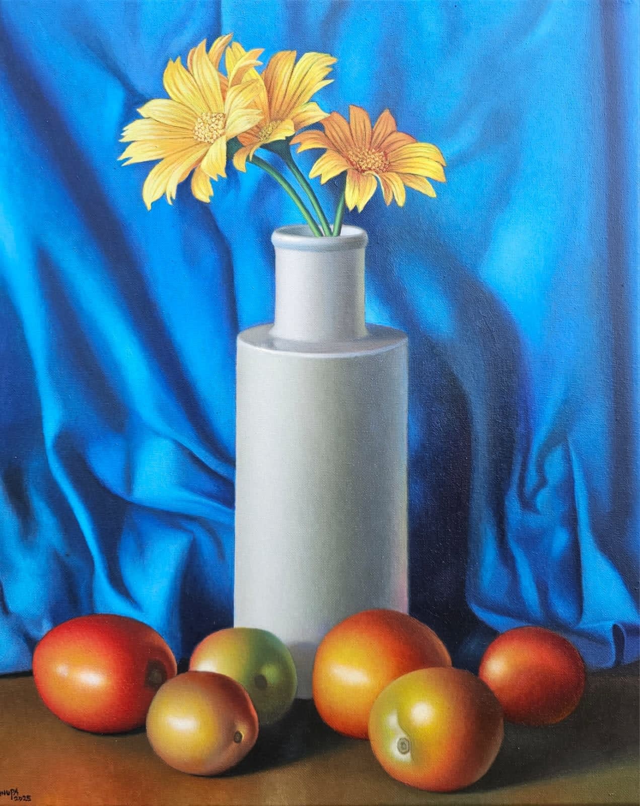 Anupa Perera, Configuration with Flowers, 2025