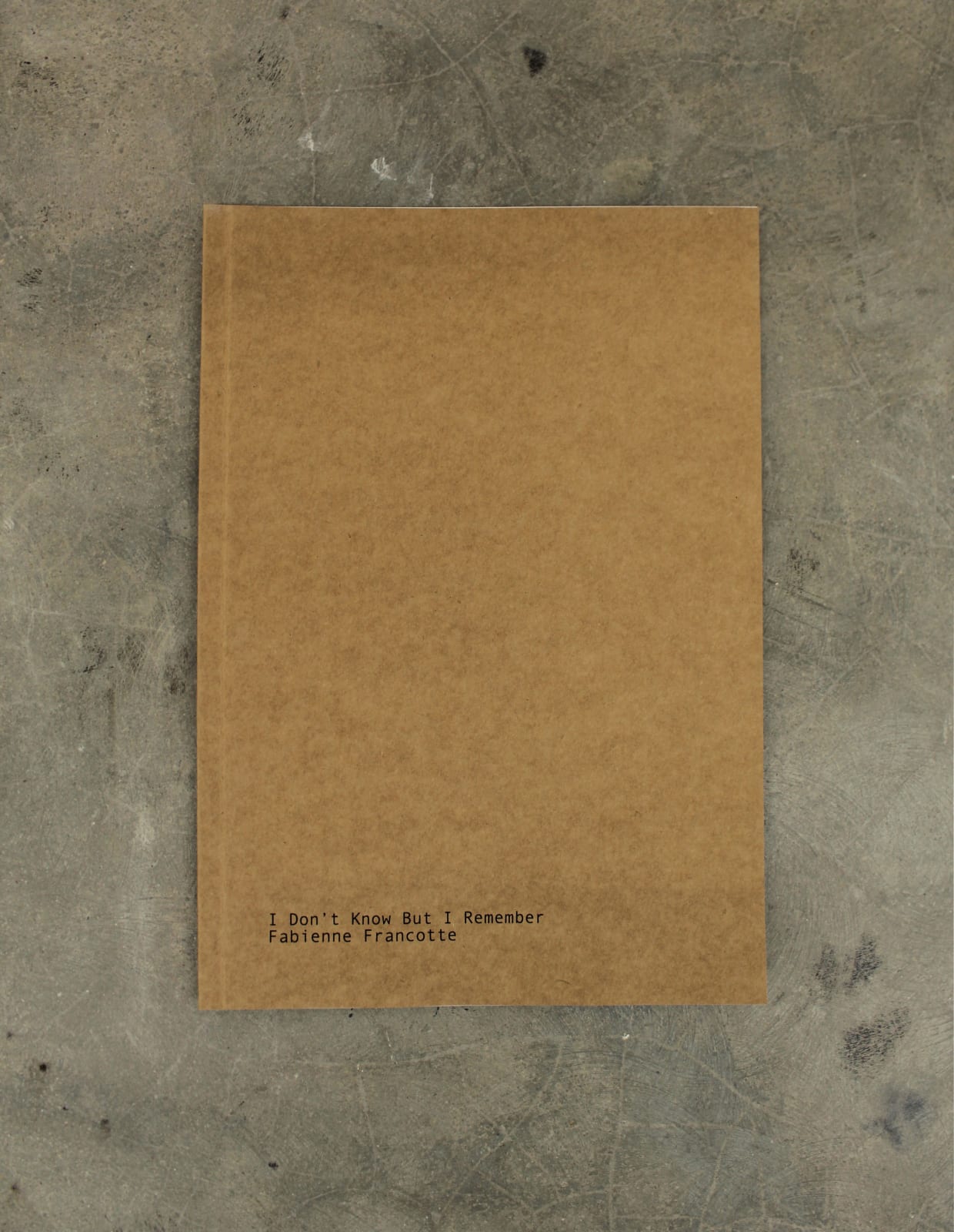 Shop, Fabienne Francotte I Don't Know But I Remember Catalogue, 2020