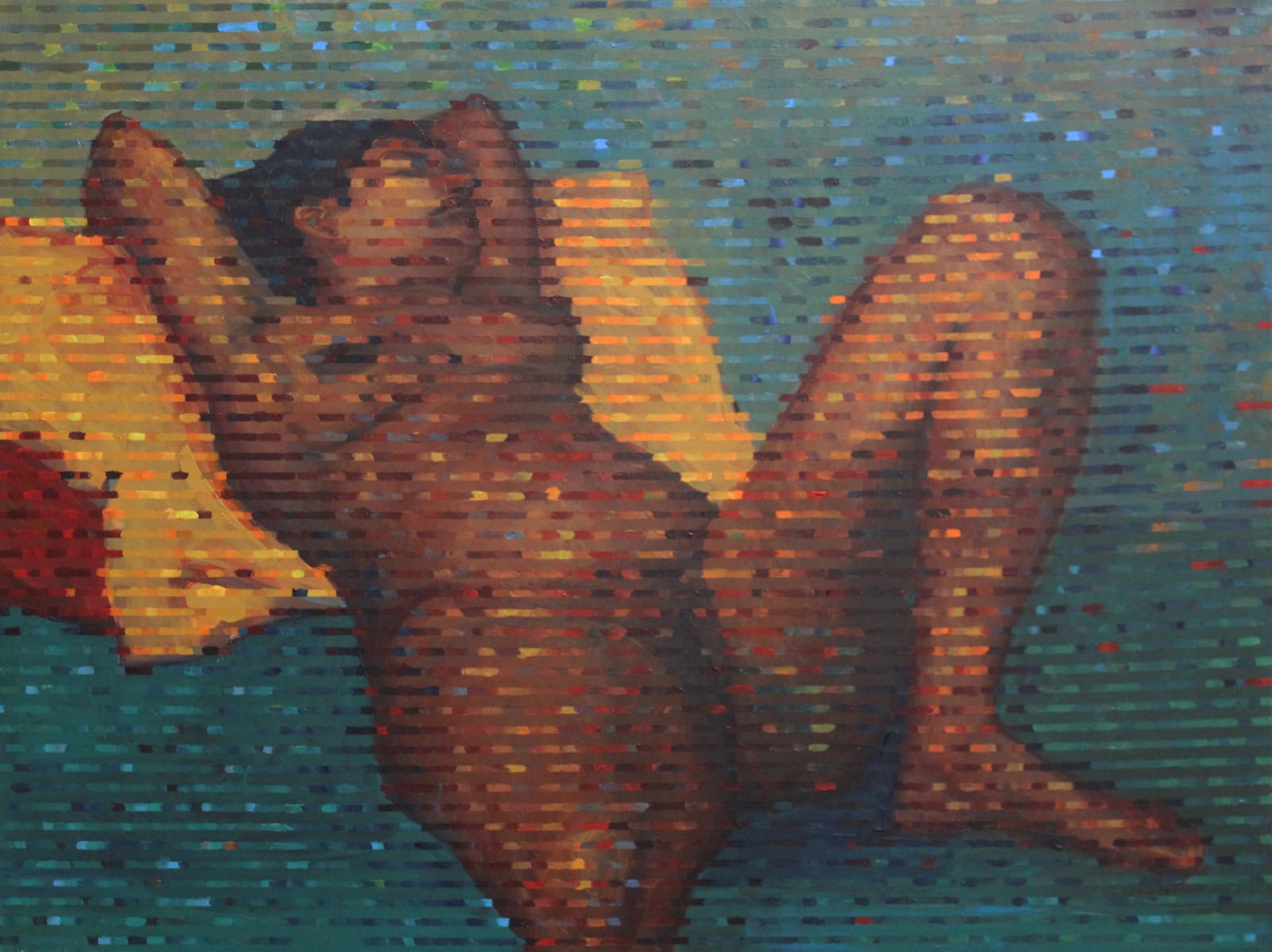 Chandraguptha Thenuwara, Neo Glitch: Origin of the World after Courbet, 2025