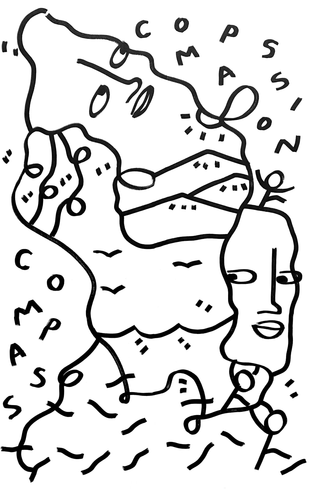 Shantell Martin - Drawings, Compassion Compass ©, 2021