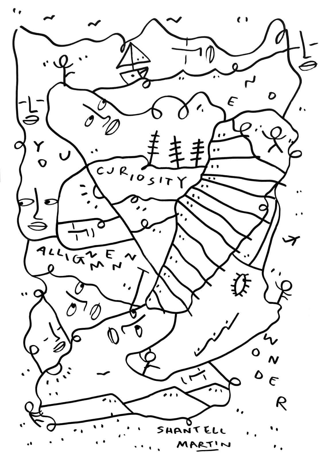 Shantell Martin - Drawings, Curiosity, 2021
