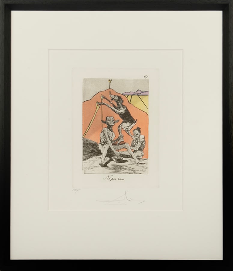 Salvador Dalí, Plate 67 – “Ni por ésas”, Les Caprices de Goya, 1977