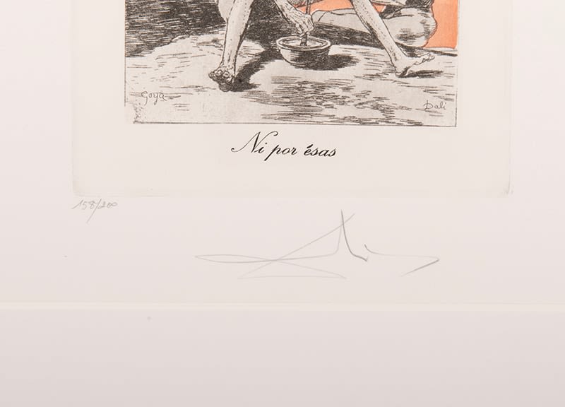 Salvador Dalí, Plate 67 – “Ni por ésas”, Les Caprices de Goya, 1977