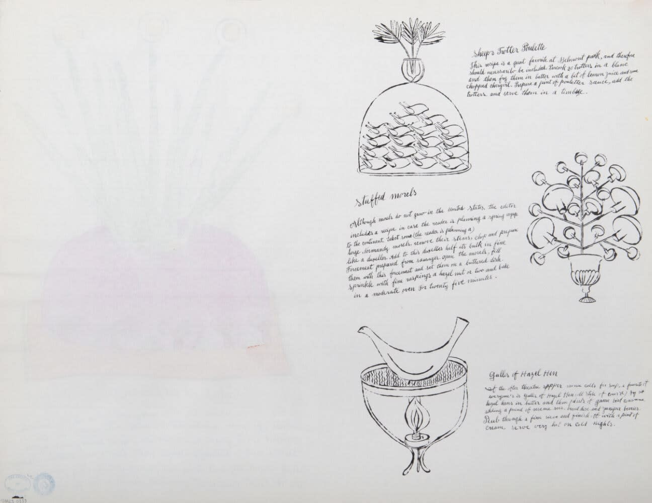 Andy Warhol, Salade de Alf Landon, from Wild Raspberries, 1959