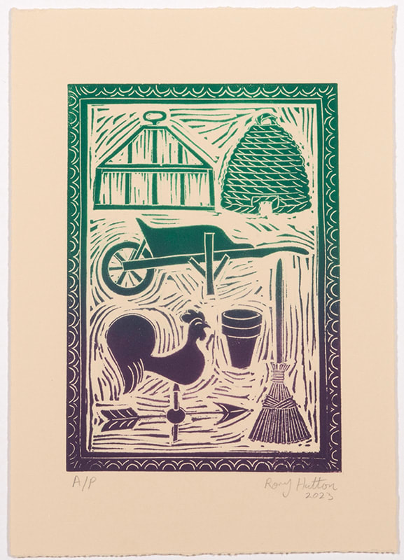 Rory Hutton, Potting Shed II (Green/Purple Ombré), 2023