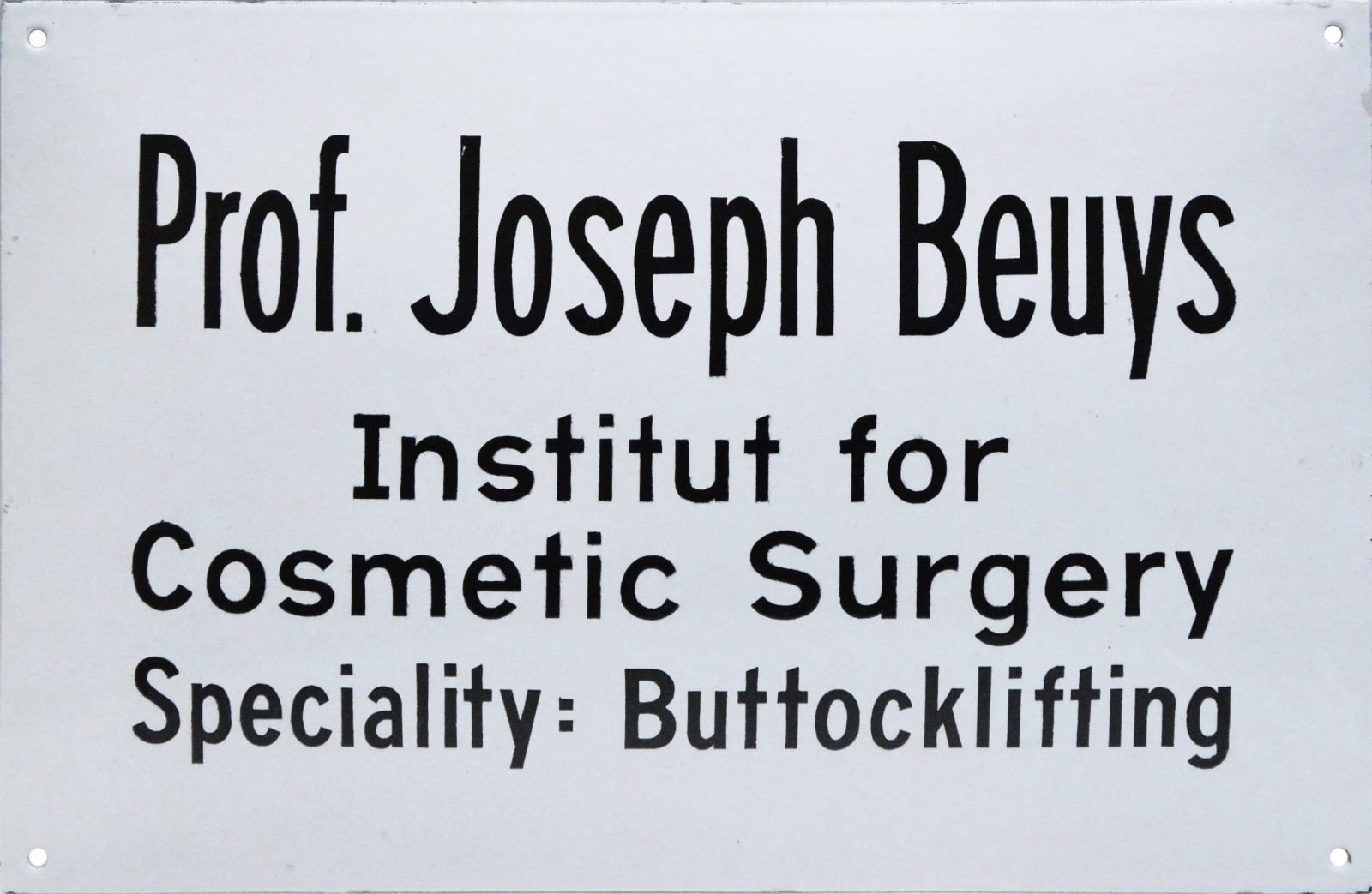 Joseph Beuys, Institut for Cosmetic Surgery, 1974