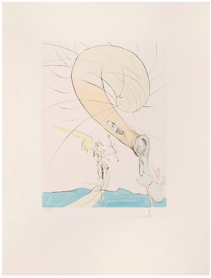 Salvador Dalí, Freud with Snail-head, from After 50 Years of Surrealism, 1974