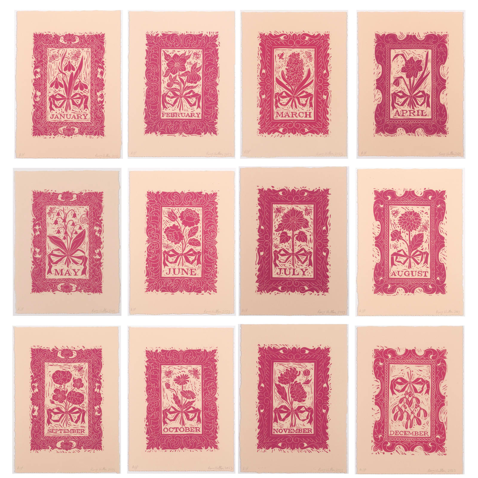 Rory Hutton, Months of the Year, Pink, 2023