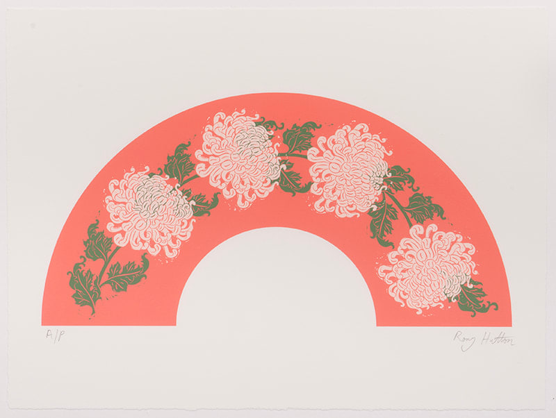 Rory Hutton, Chrysanthemums Fan Leaf (Giclée), 2025