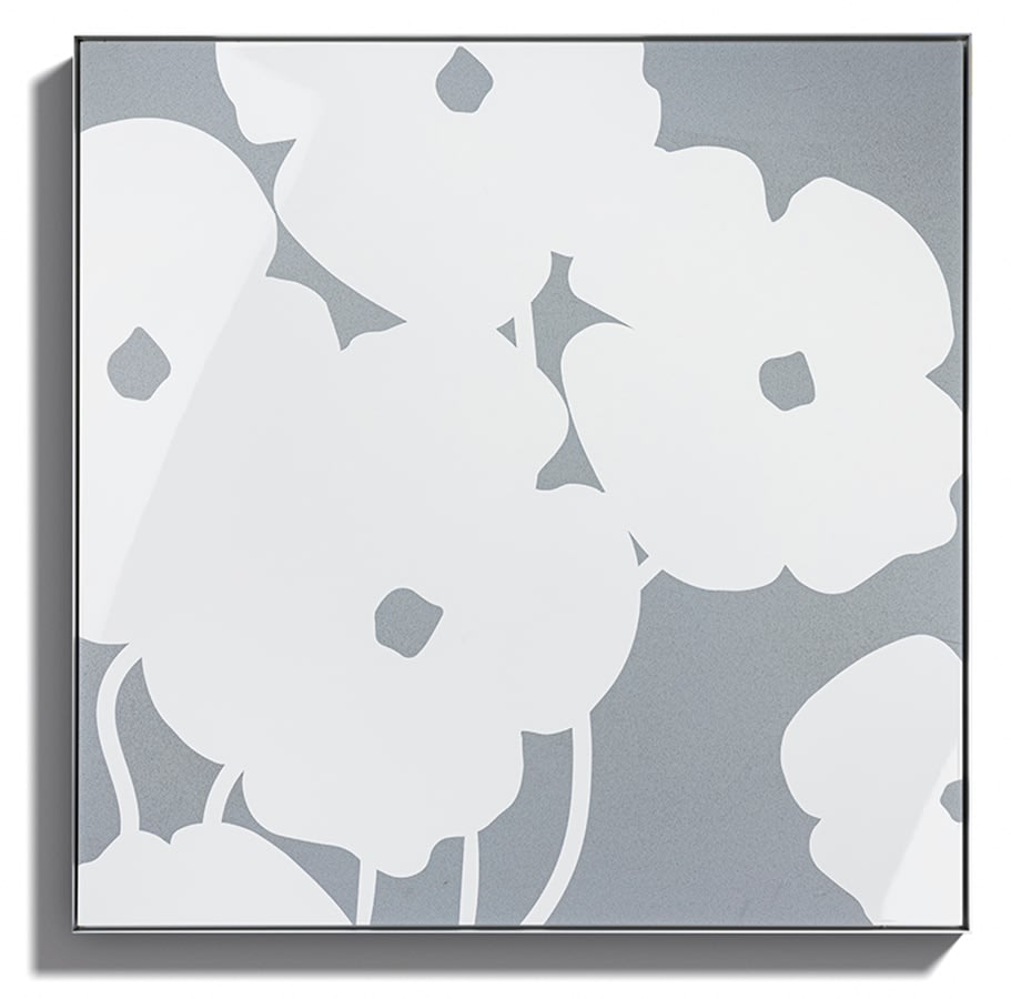 Donald Sultan, White Poppies in Cement, 2024