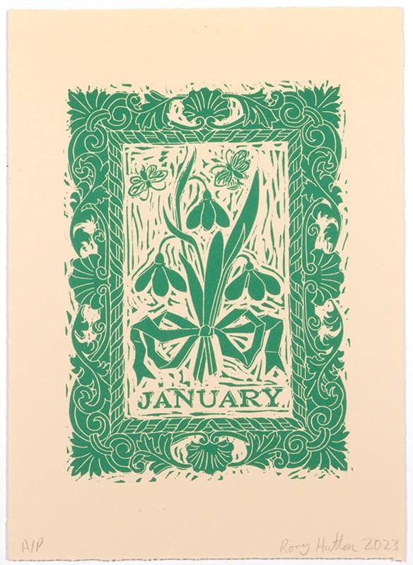 Rory Hutton, Months of the Year, Green, 2023