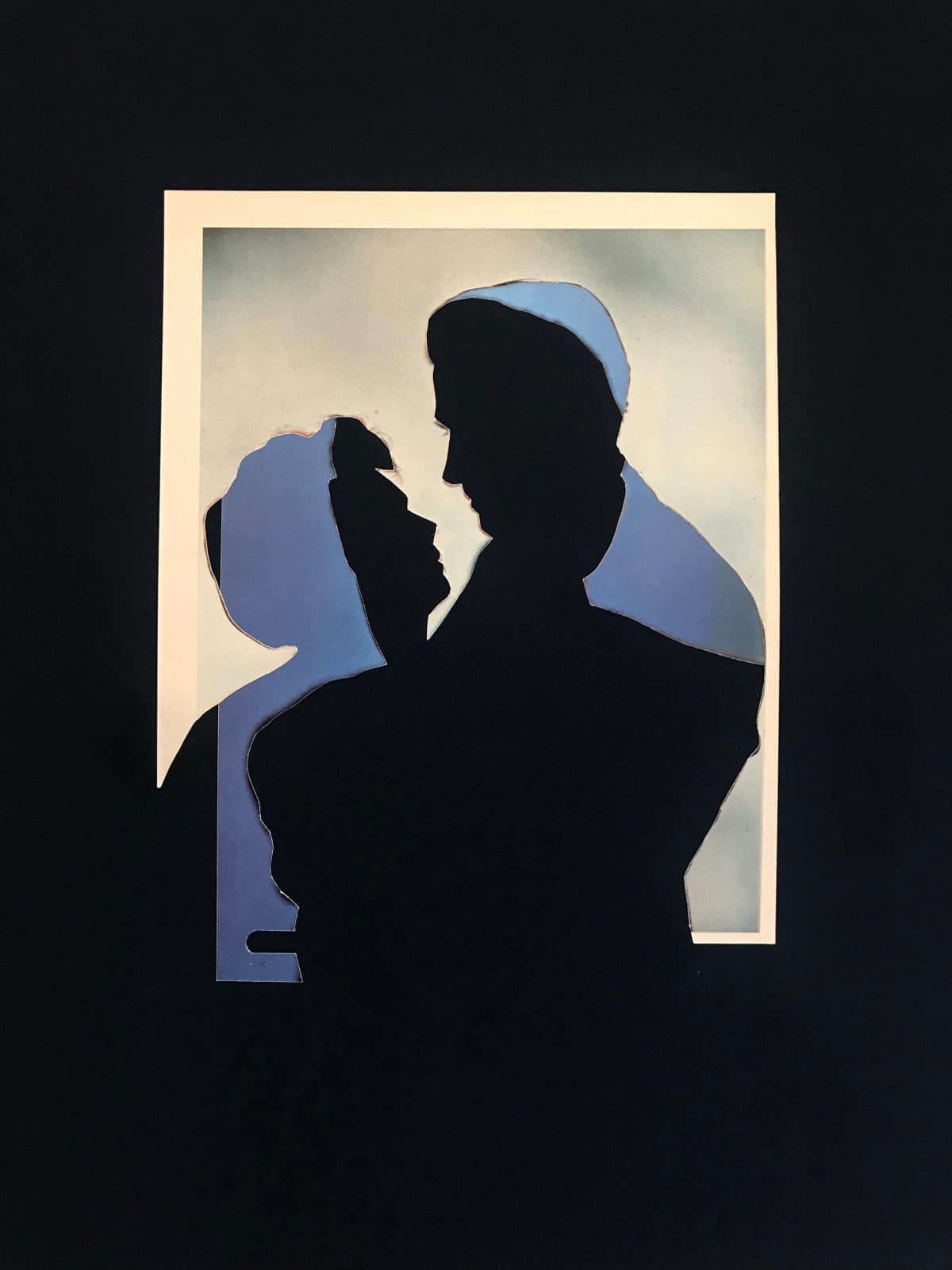 John Stezaker, L’Heure Bleue (Blue Double Shadow) I , 2020