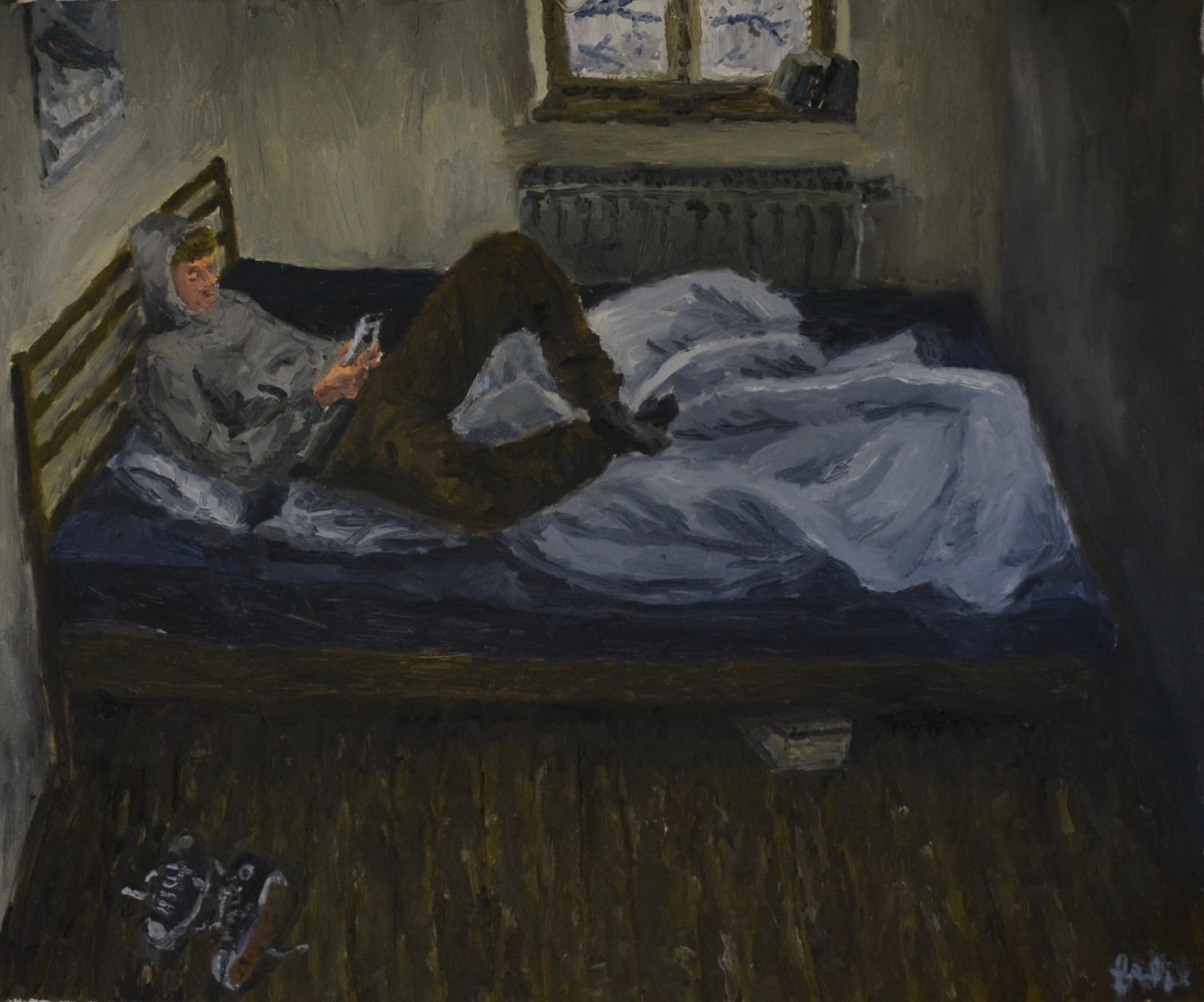 Felix De Clercq, jongen in slaapkamer, 2019