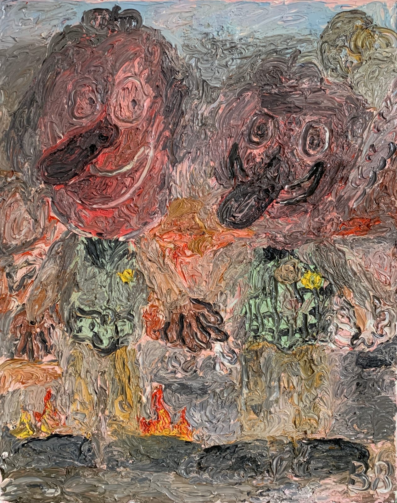 Beni Bischof, Beni Bischof and his assistant in the storm, 2023