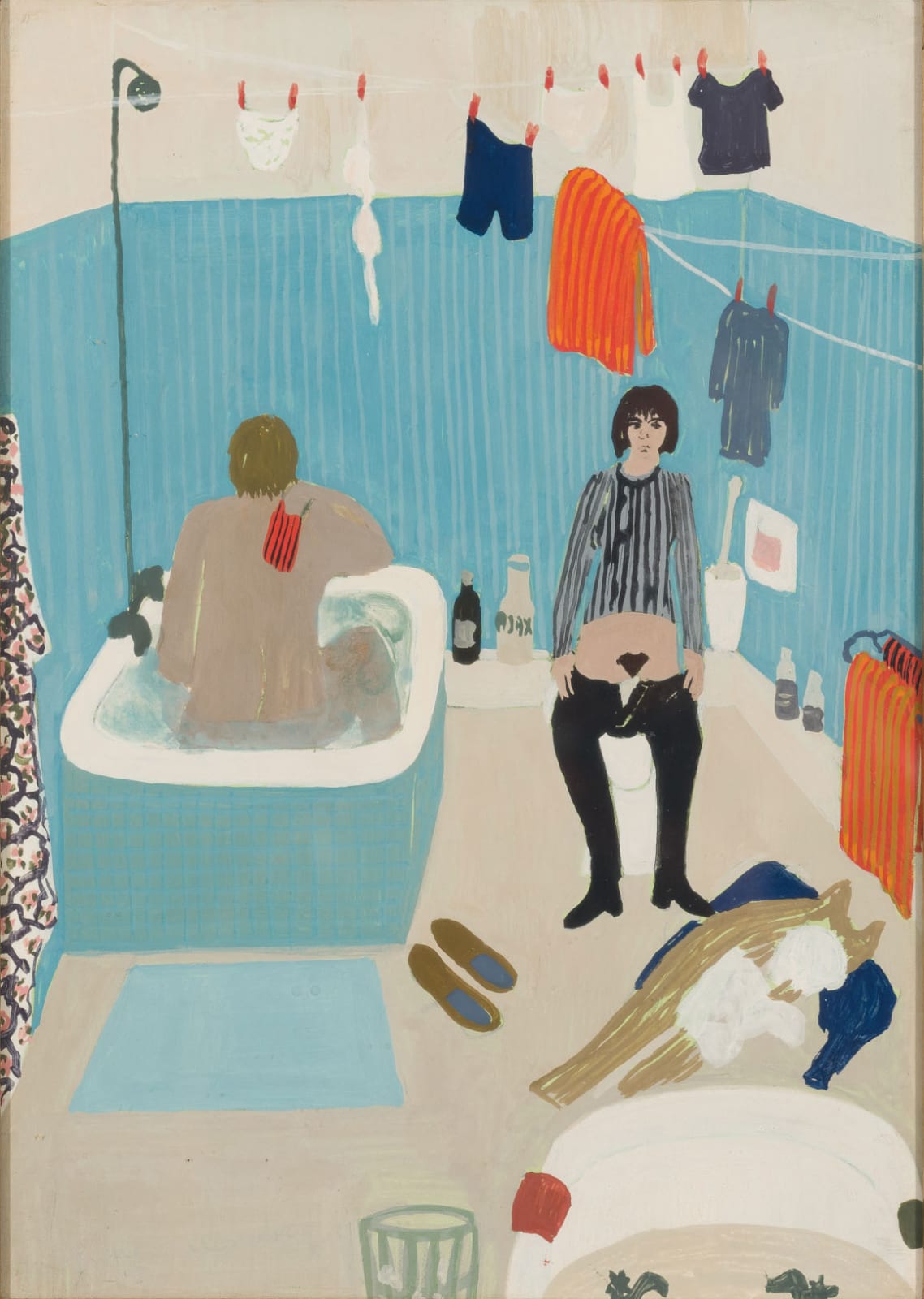 Eline Rausenberger, Badkamer scène woning te Parijs, 1971