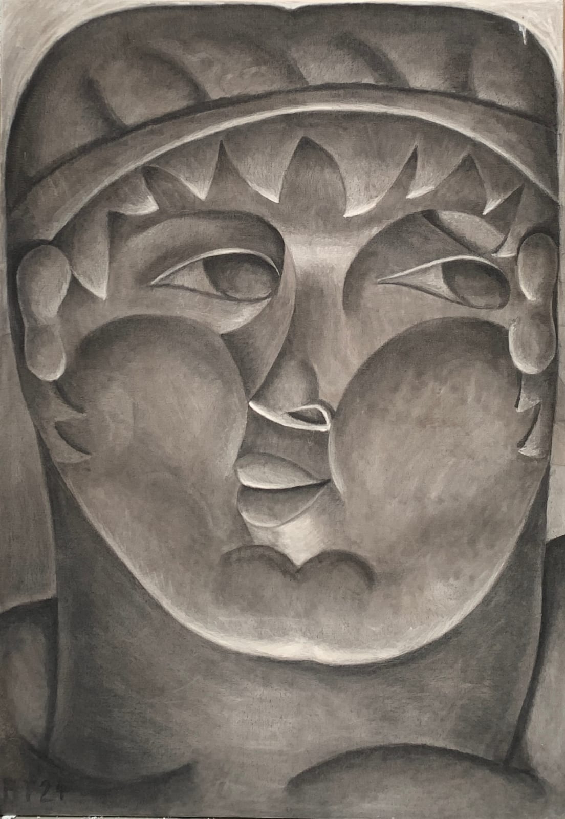 Florian Tomballe, Young man staring, 2024