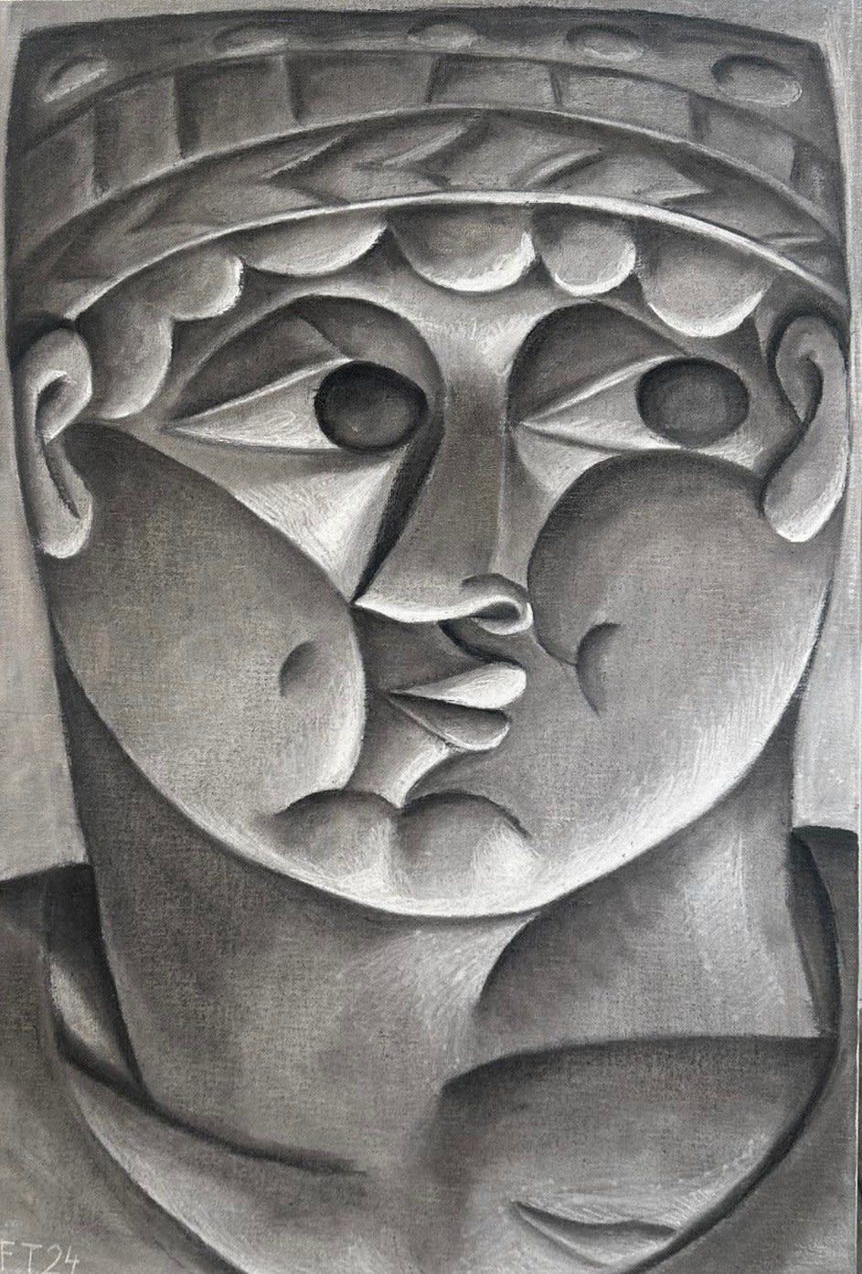 Florian Tomballe, Young man with hat, 2024