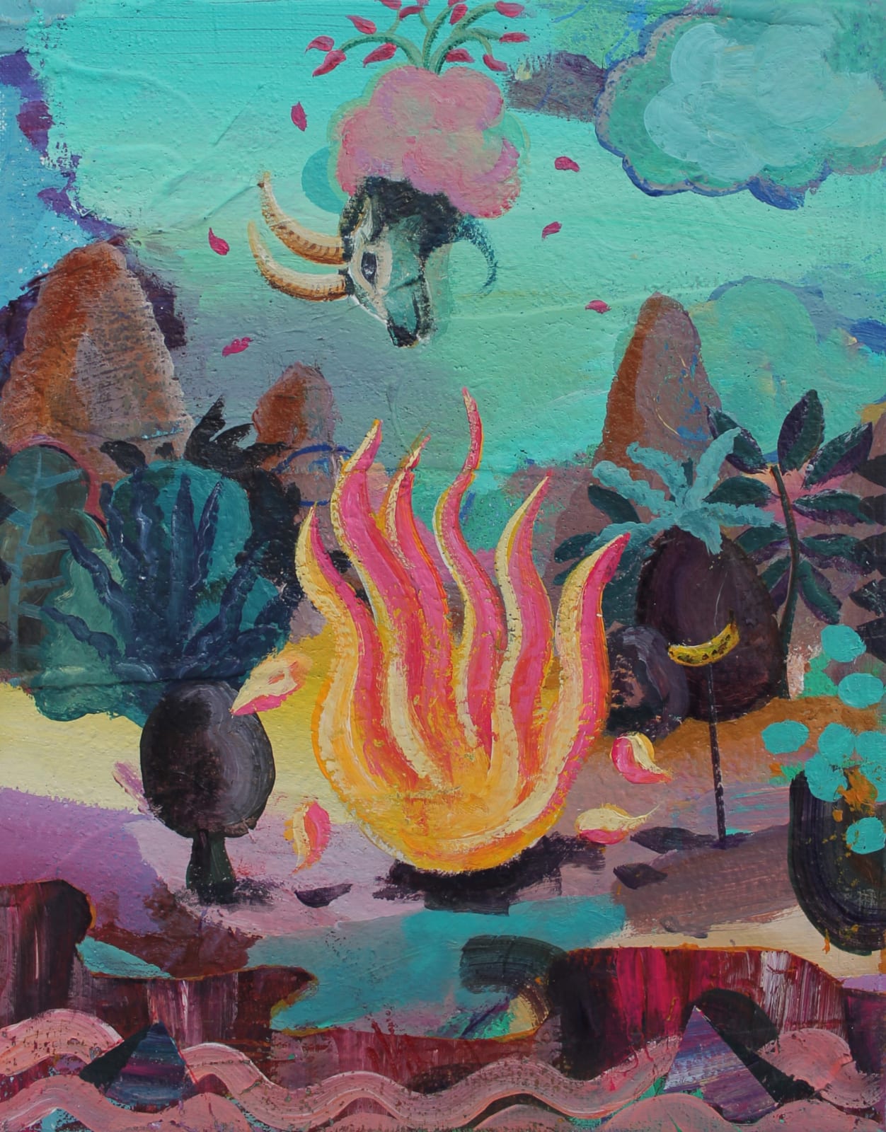 Geert Koekoeckx, Brekende wolken/gedroogde rozen, 2022