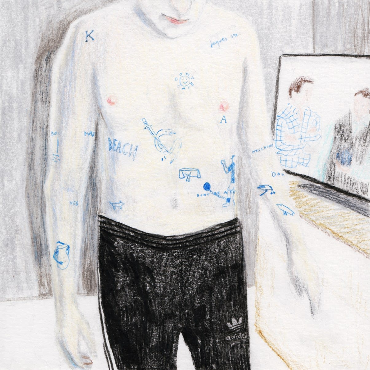 Judit Kristensen, Corona Quarantine (bedroom drawings), 2020