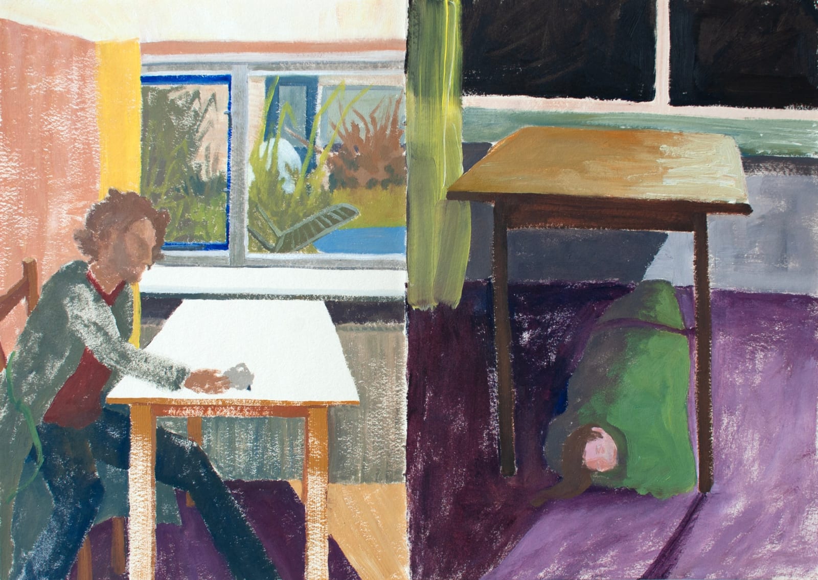 Krista Wamsteker, Hij stoot de koffie om (Hij gaat, zij slaapt), 2025