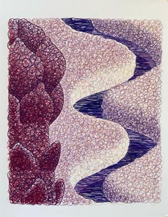 Laurens Legiers, Untitled (red asparagus with snow river), 2023