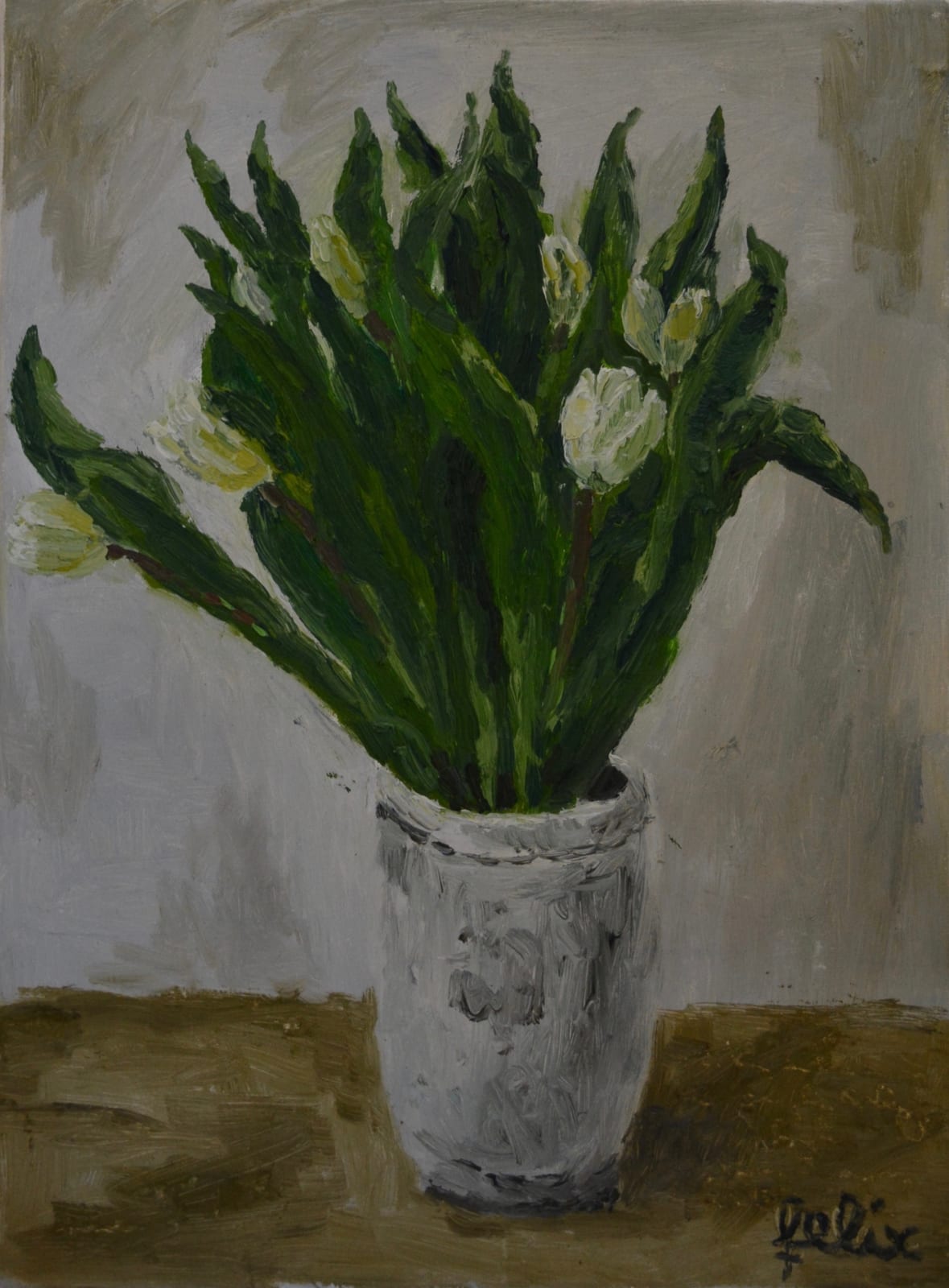 Felix De Clercq, witte tulpen, 2019