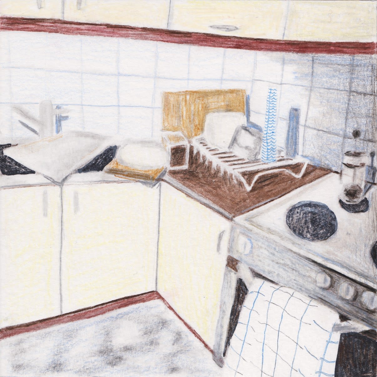 Judit Kristensen, Corona Quarantine (kitchen at night), 2020