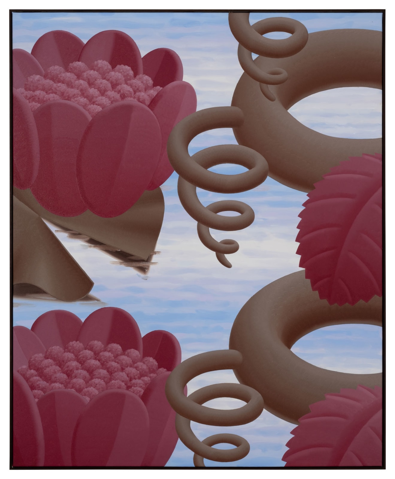 Laurens Legiers, Untitled (brown vines and red lilies), 2023