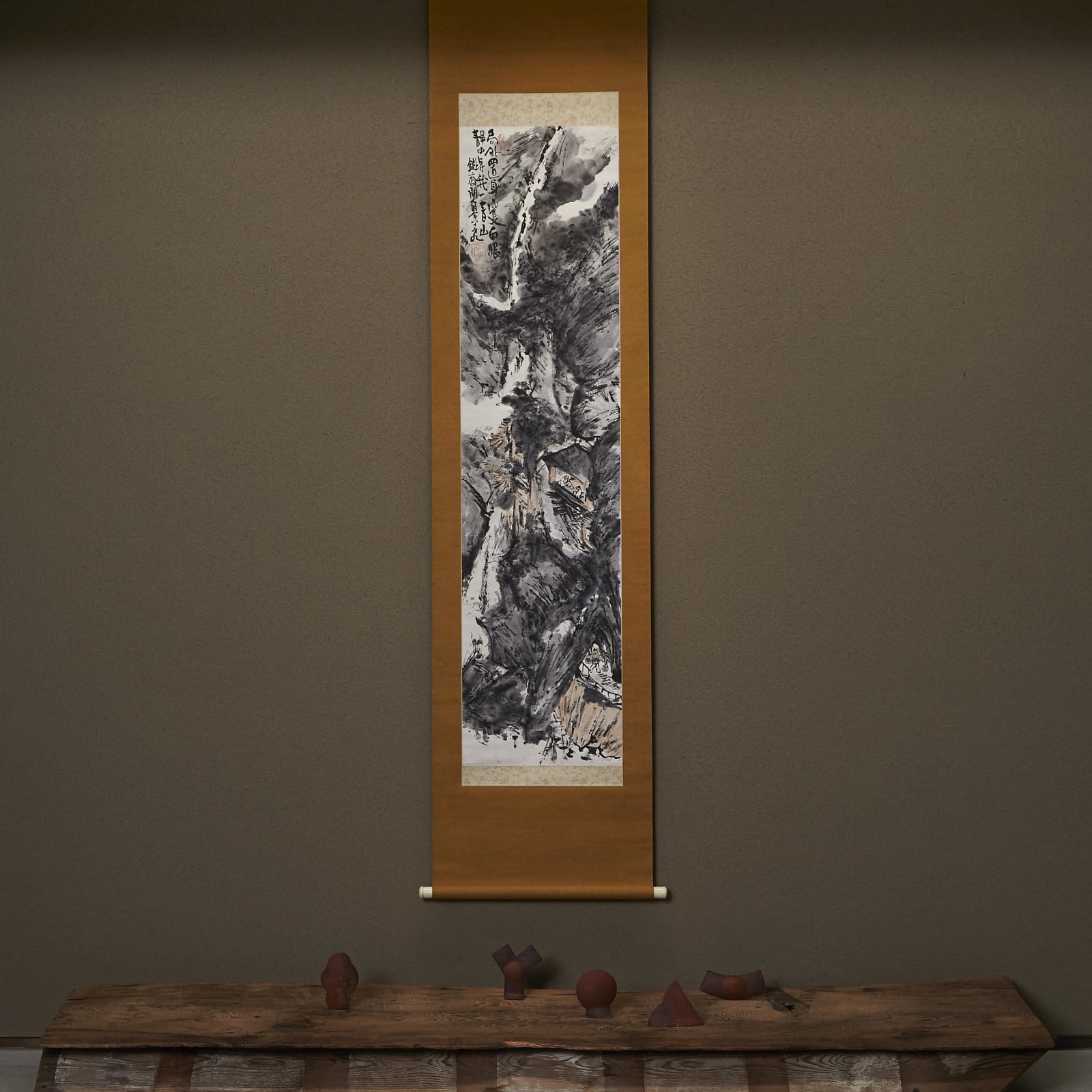 Tomioka Tessai (1836–1924) , Dwelling among Mountains