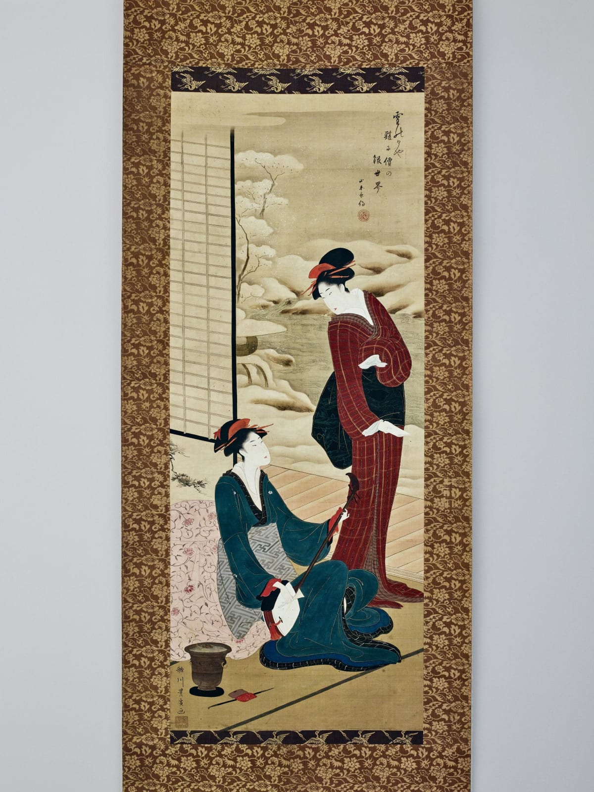 Painting by Utagawa Toyohiro (1773–1828); Inscription by Santō Kyōden (1761–1816), Beauties in Summer and Winter